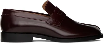 Maison Margiela Burgundy Tabi Loafers In Rot