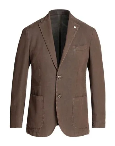 L.b.m 1911 L. B.m. 1911 Man Blazer Brown Size 46 Cotton, Elastane