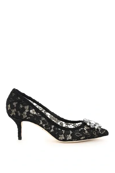 Dolce & Gabbana Lace Rainbow Pumps In Black