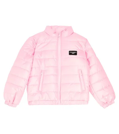 Dolce & Gabbana Kids' Puffer Jacket In Pink