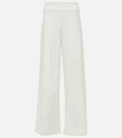 Max Mara Levante High-rise Jersey Straight Pants In White