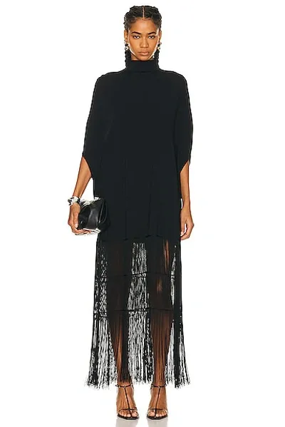 Khaite Olson Fringed Maxi Dress In Black