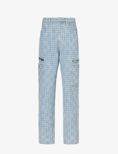 Givenchy 4g Mid-rise Wide-leg Jeans In Light Blue