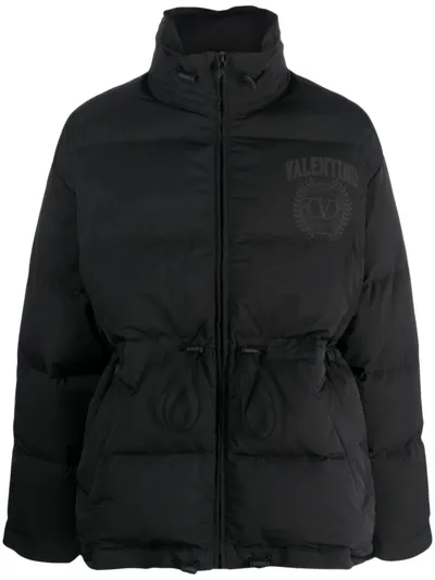 Valentino Down Jacket In Black