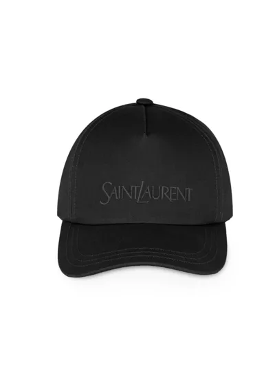 Saint Laurent Logo Baseball Cap In Black