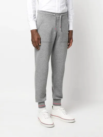 Thom Browne Cashmere Knitted Track Pants In 055 Light Grey