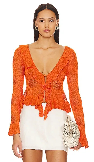 Asta Resort Vanessa Cardigan In Orange