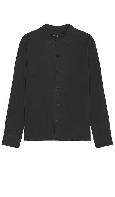 Rag & Bone Avery Gauze Long Sleeve Shirt In Phantom