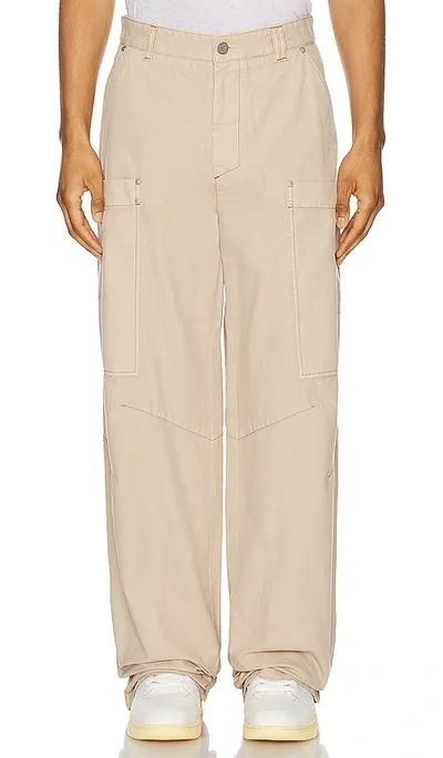 Palm Angels Slim Cargo Pants In Beige