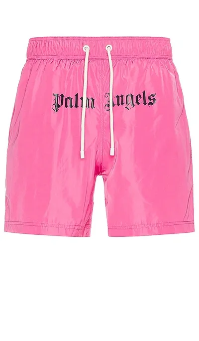 Palm Angels Classic Logo Swimshorts In Fuchsia