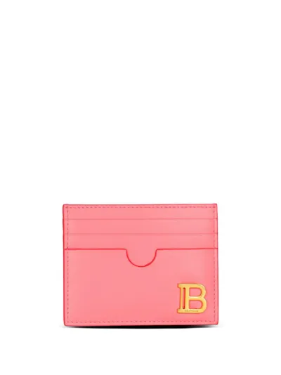 Balmain Pink B-buzz Leather Card Holder