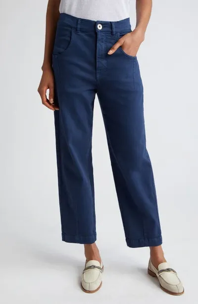 Eleventy Stretch Denim High-rise Straight-leg Jeans In Blue