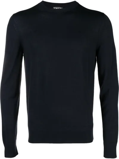 Tom Ford Blue Fine-knit Wool Sweater