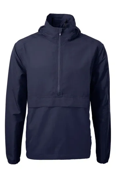 Cutter & Buck Cutter Buck Charter Eco Knit Recycled Mens Anorak Jacket In Navy Blue