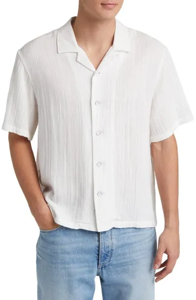 Rag & Bone Avery Camp-collar Cotton-jersey Shirt In White