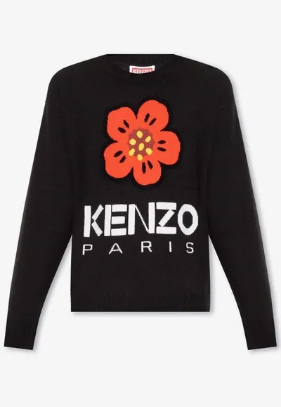 Kenzo Boke Flower Intarsia In Black