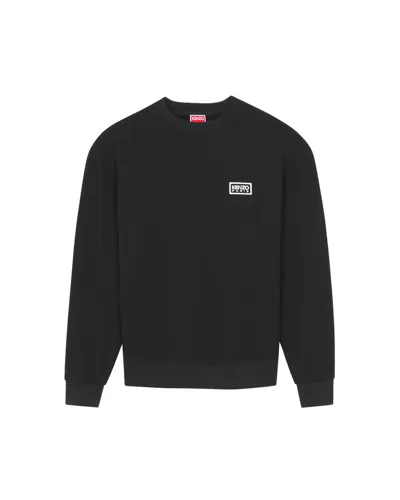 Kenzo Logo Embroidered Crewneck Sweatshirt In Black