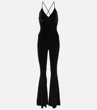 Norma Kamali Low Back Slip Fishtail Jumpsuit In Black