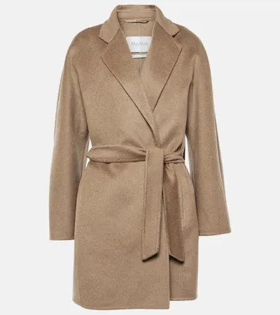 Max Mara Harold Short Cashmere Coat In Taupe