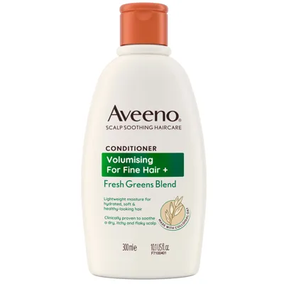 Aveeno Haircare Volumising+ Fresh Greens Blend Conditioner With Rosemary 300ml In White