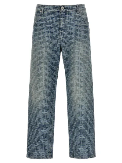 Balmain Monogram Jeans Light Blue