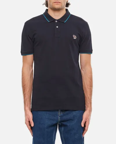 Ps By Paul Smith Zebra Polo In Blue