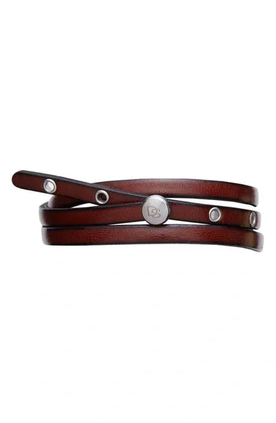 Degs & Sal Leather Wrap Bracelet In Mahogany