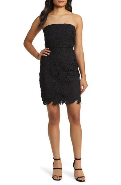 Sam Edelman Lace Strapless Mini Dress Black