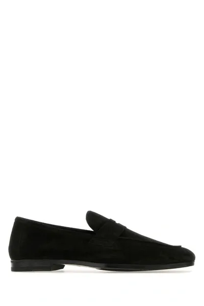 Tom Ford Men's Sean Suede Penny Loafers In Black