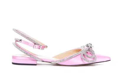 Mach & Mach Double Bow Flats In Pink