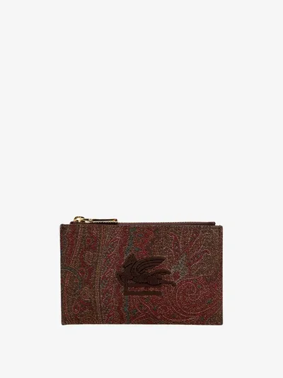 Etro Card Holder In Brown