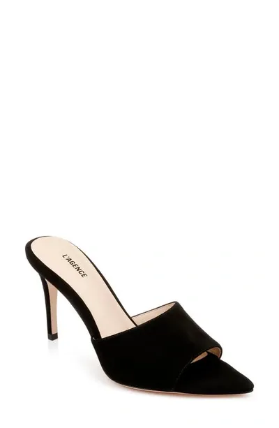 L Agence Lolita Mule In Black Suede