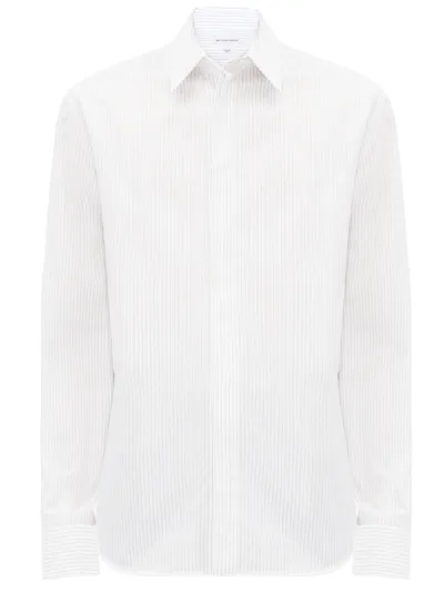 Bottega Veneta Pinstriped Cotton Shirt In White