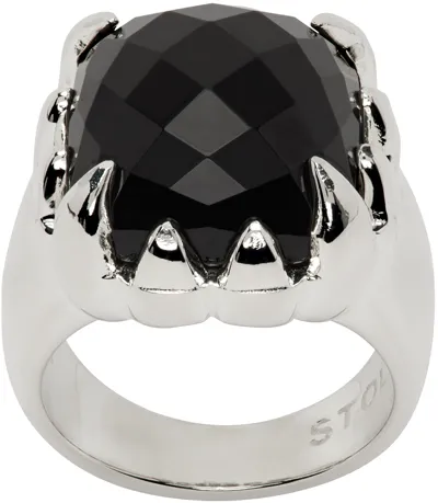 Stolen Girlfriends Club Silver Claw Ring In Sterl Silver925 Onyx