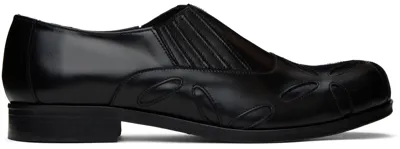 Stefan Cooke 4 Slashed Leather Loafers In Black