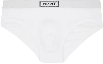 Versace White 90s Briefs In 1w000-optical White