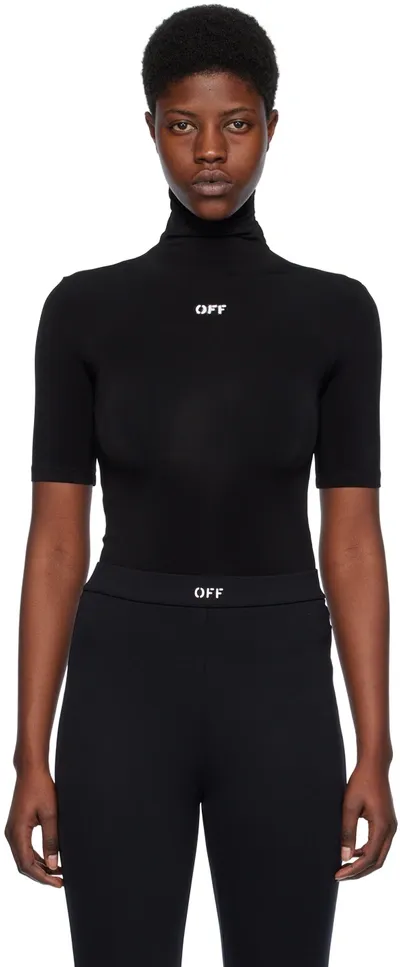 Off-white Off Stamp Sleek Short-sleeve Top In Black