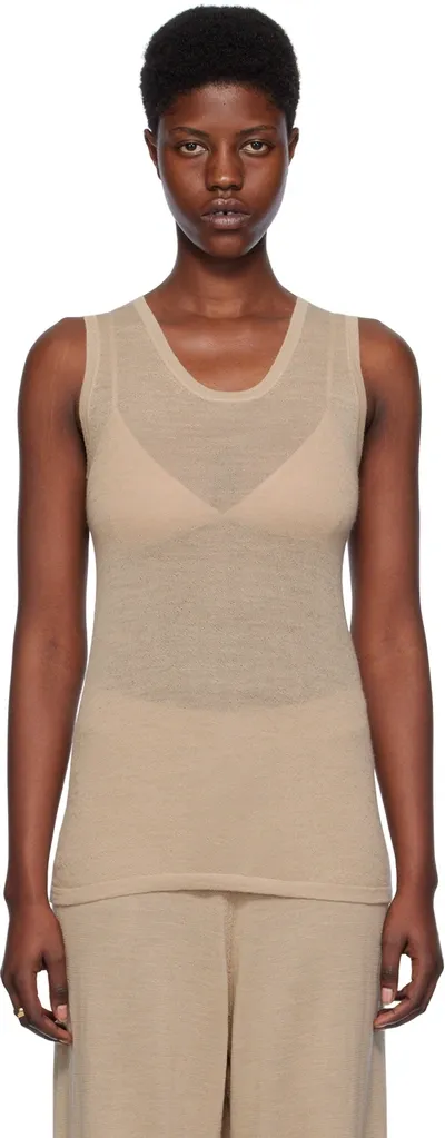 Lauren Manoogian Beige Super Fine Tank Top In A01 Antique