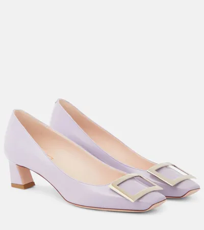 Roger Vivier 45mm Trompette Patent Leather Pumps In Light Purple