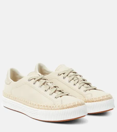 Chloé Telma Leather Sneakers In Beige