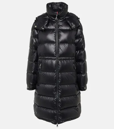 Moncler Berardie Long Puffer Coat In Nero