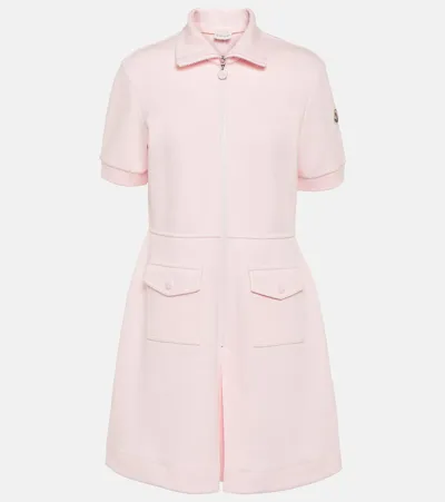 Moncler Cotton-blend Minidress In Rose