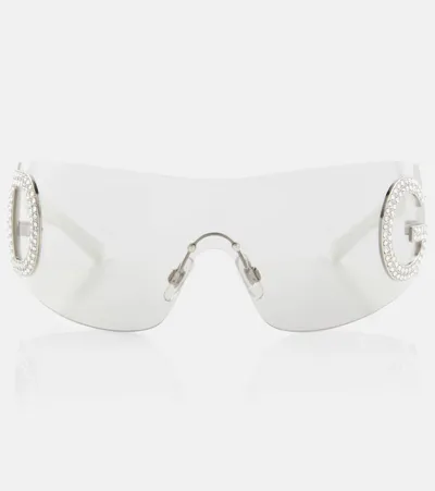 Dolce & Gabbana Re-edition Shield Sunglasses In White