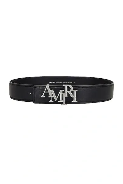 Amiri 4cm Staggered Belt In Black & Nickel