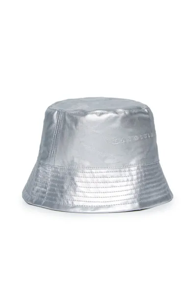 Mm6 Maison Margiela Kids Logo Embroidered Bucket Hat In White