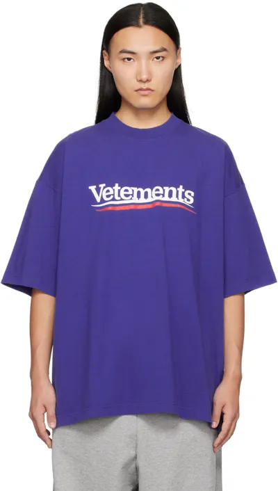 Vetements Blue Campaign T-shirt In Royal Blue