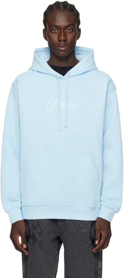 Dime Blue Cursive Hoodie In Baby Blue