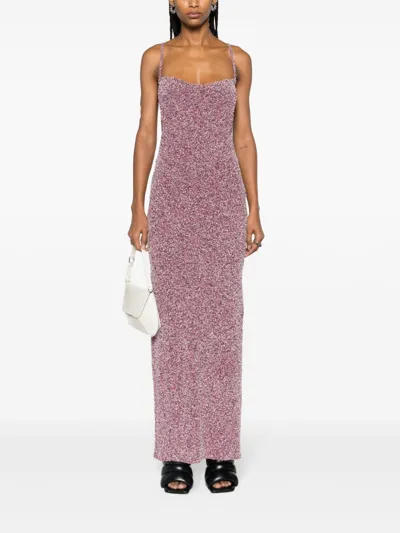 Paris Georgia Pink Charlie Knitted Maxi Dress In Purple