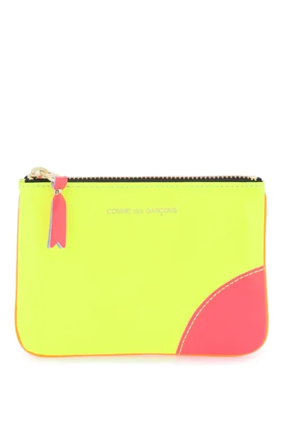 Comme Des Garçons Fluo Mini Pouch In Yellow Light Orange (orange)