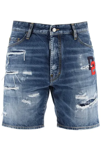 Dsquared2 Marine Shorts In Cotton Denim In Blue